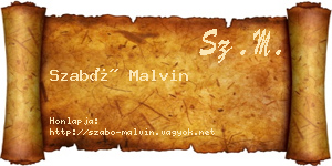 Szabó Malvin névjegykártya